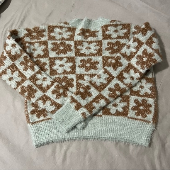 Blue and brown Floral Sweater size xs - Picture 3 of 3